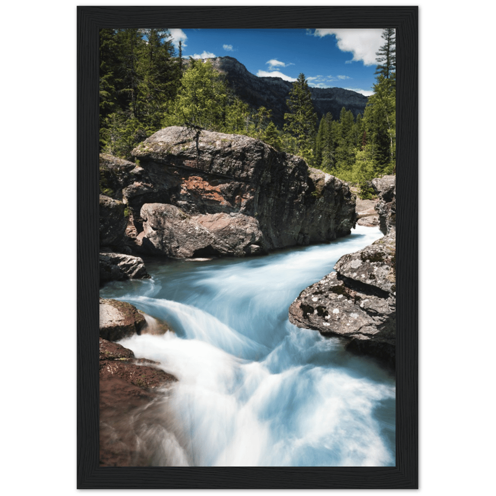 Fishing the Lochsa (Premium Matte Paper Wooden Framed Poster)