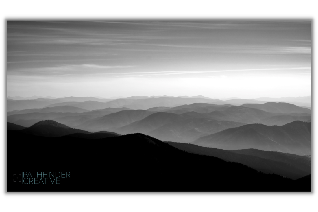 Mountains for Days BW (HD Metal or Canvas Print)